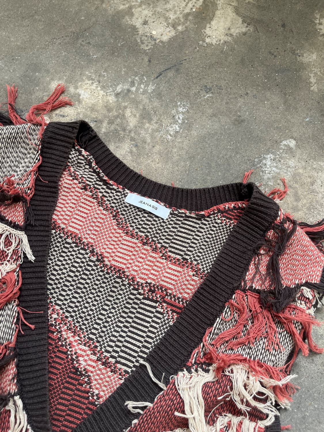 Jeanasis 그런지 니트 크롭 베스트 상품이미지3