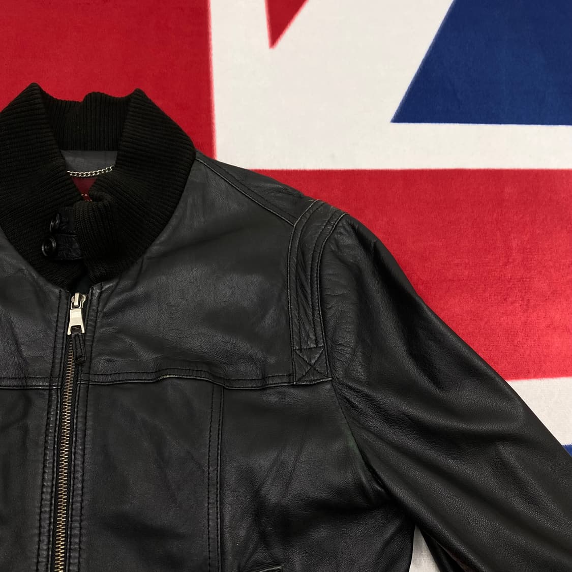 자라 리얼레더자켓 L 상품이미지4