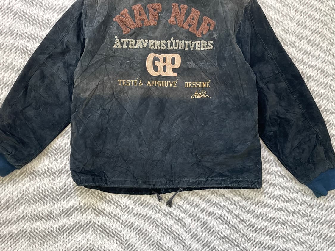 Naf naf 빈티지 스웨이드 레더 패치 바시티 자켓  J04221 상품이미지2