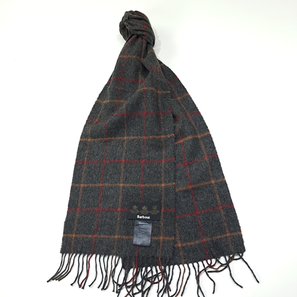 MX467 바버 램스울 3로얄워런트 윈도우페인 차콜 머플러 목도리 상품이미지2