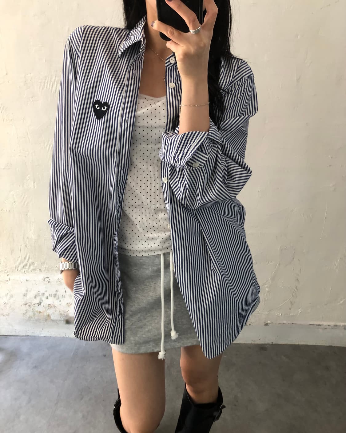 COMMEdesGARCONS 꼼데가르송 블랙와펜 스트라이프 셔츠 상품이미지1