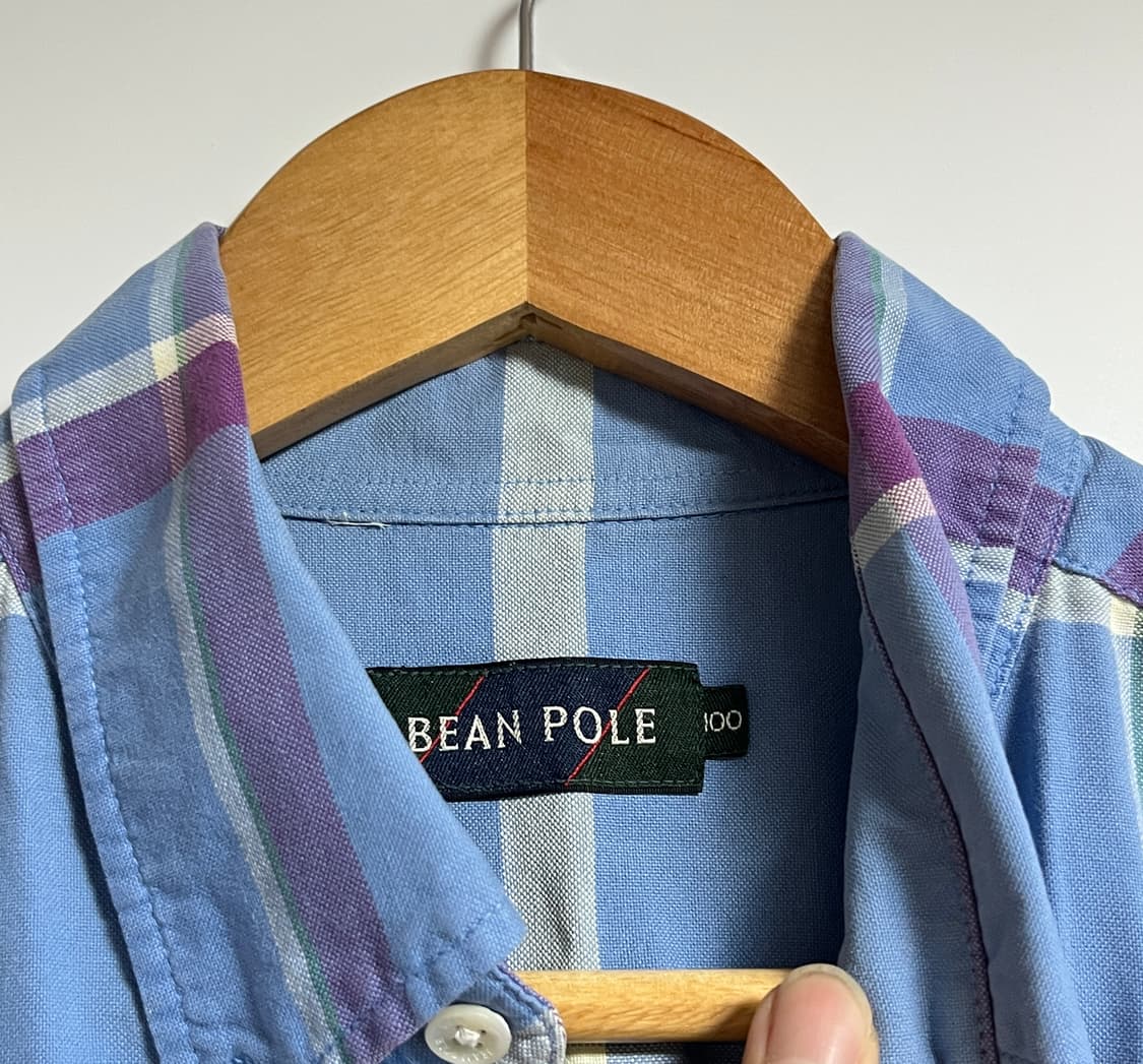 공용 빈폴 체크 반소매 셔츠 남방 100 상품이미지6