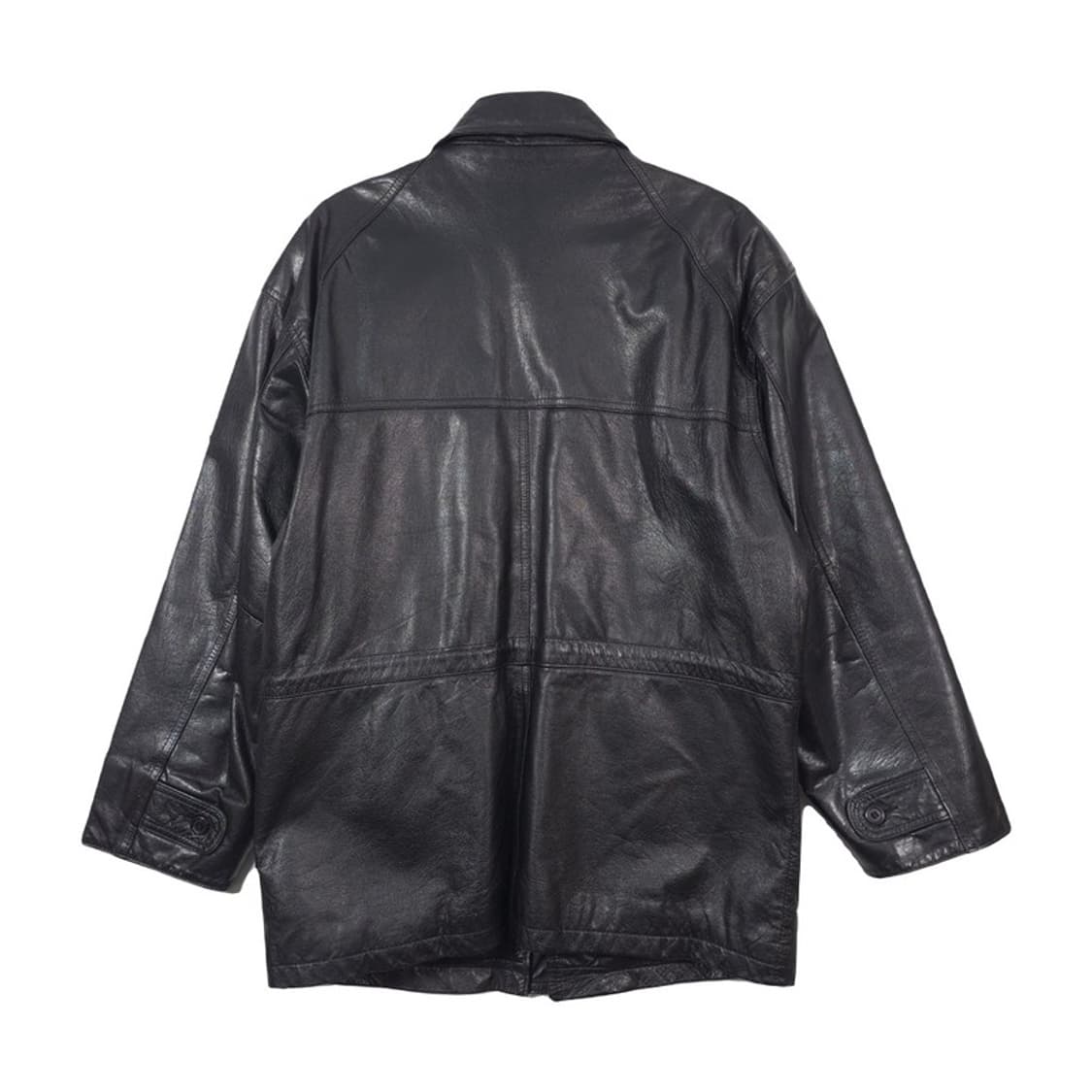 VINTAGE 90s 리얼 양가죽 오버핏 하프 코트 M 상품이미지2