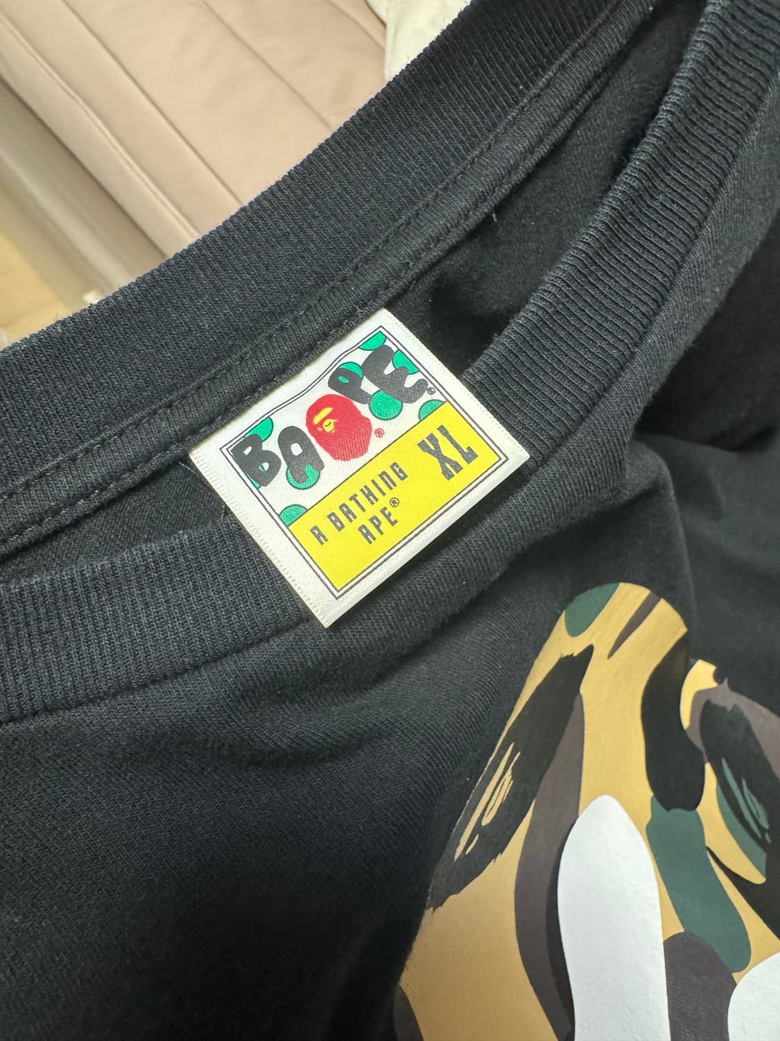 베이프 카모 빅사루 반팔 블랙  xl 상품이미지5