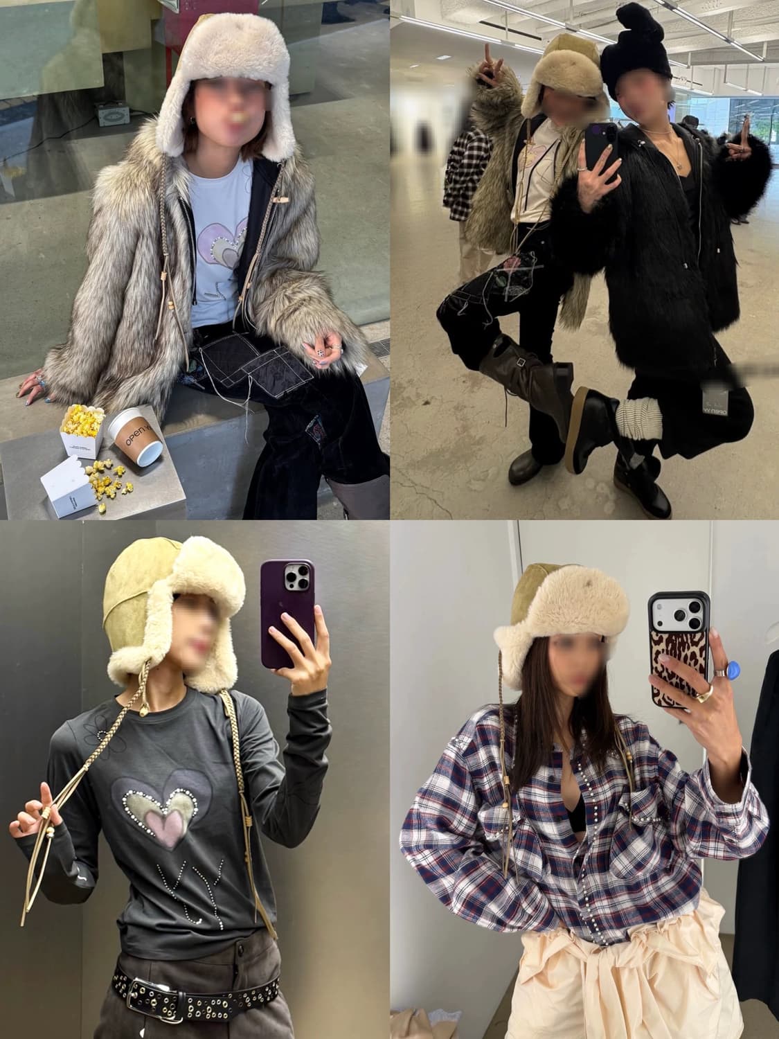 베이지 오픈와이와이 시어링 트래퍼햇 트루퍼햇  상품이미지1