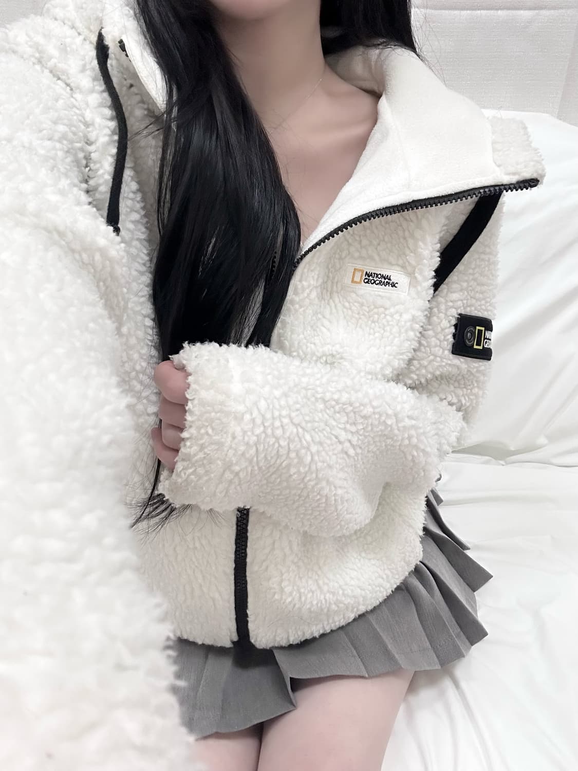 네셔널지오그래픽 뽀글이 후드집업 상품이미지2