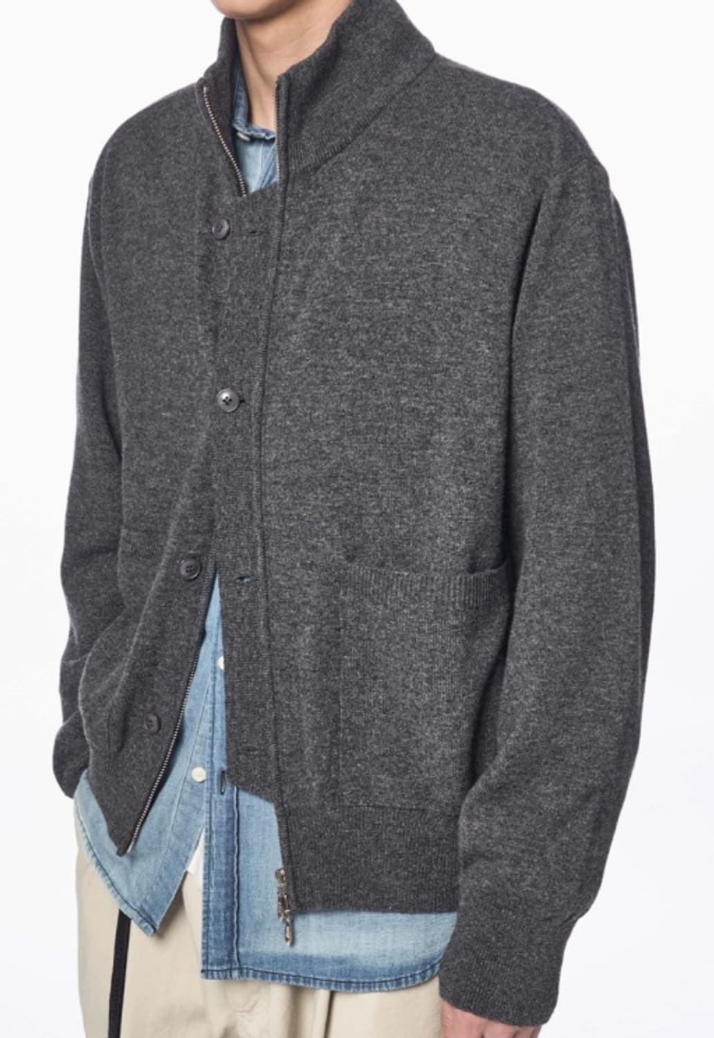 [years ago] 메리노 울 니트집업 상품이미지4