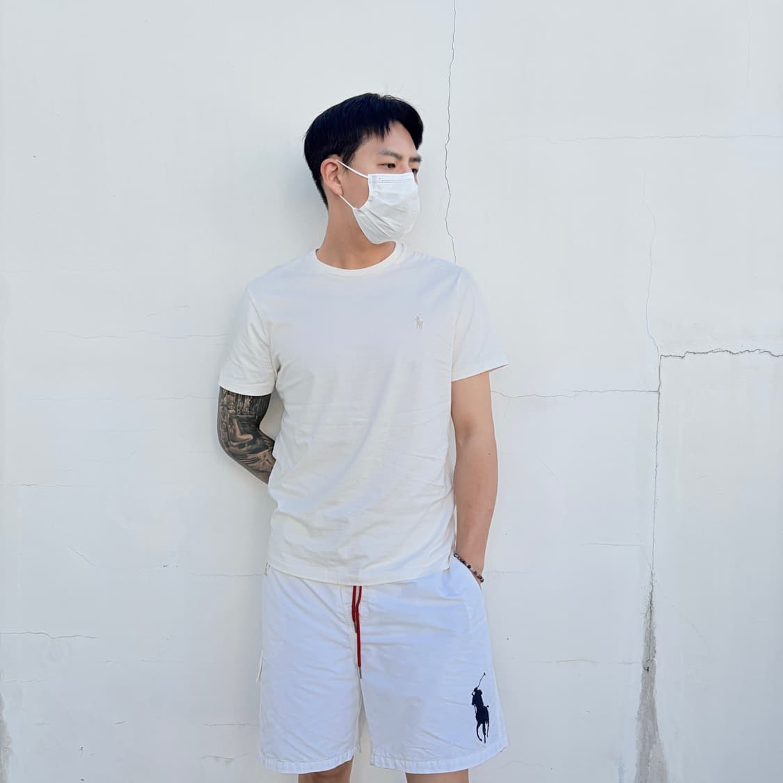 L) 폴로 랄프로렌 크림 아이보리 포니 반팔 티셔츠 상품이미지3