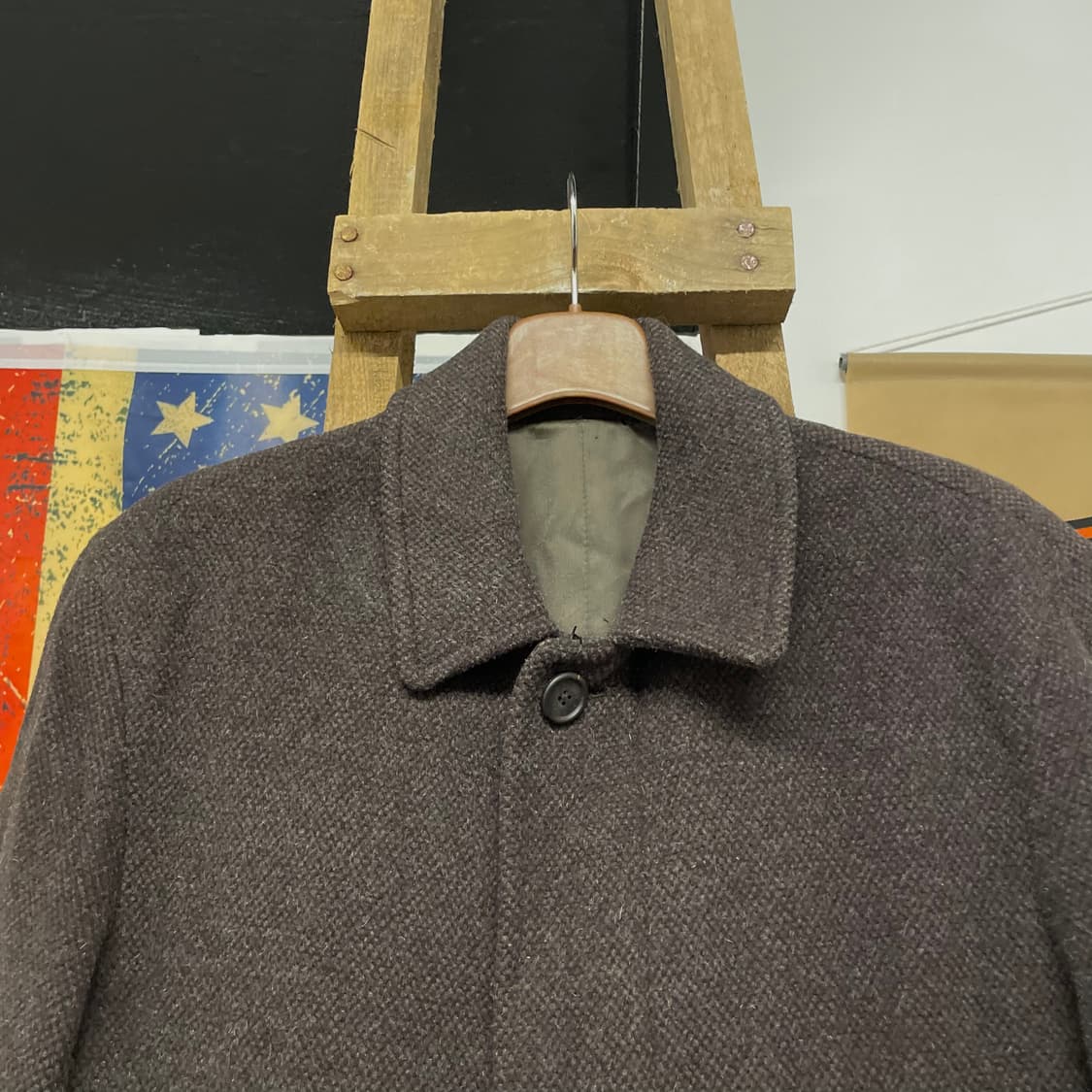 90s YSL 입생로랑 트윌 울 버튼 스트레이트 코트 상품이미지3