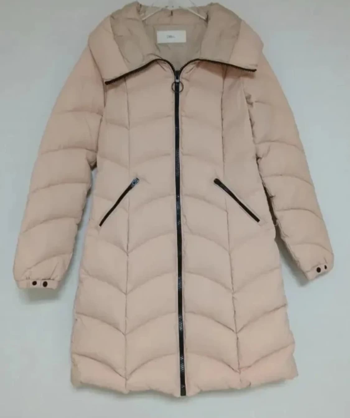 따뜻한 DEWL 베이지핑크 롱 패딩 55사이즈 상품이미지1