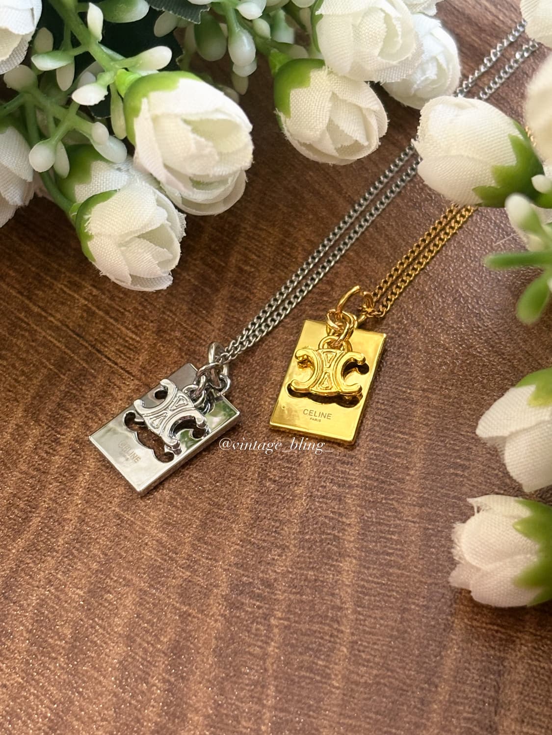 셀린 댕글 트리오페 스퀘어 목걸이 상품이미지1
