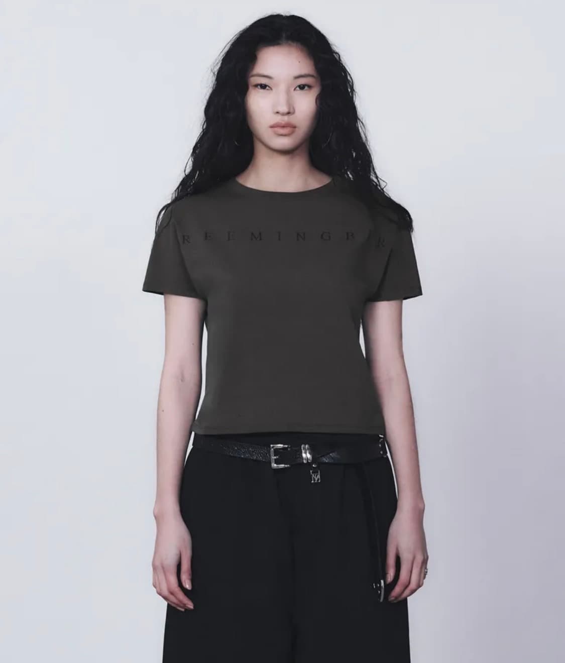 트리밍버드 Horizon Logo Crop T-Shirts 차콜 상품이미지1