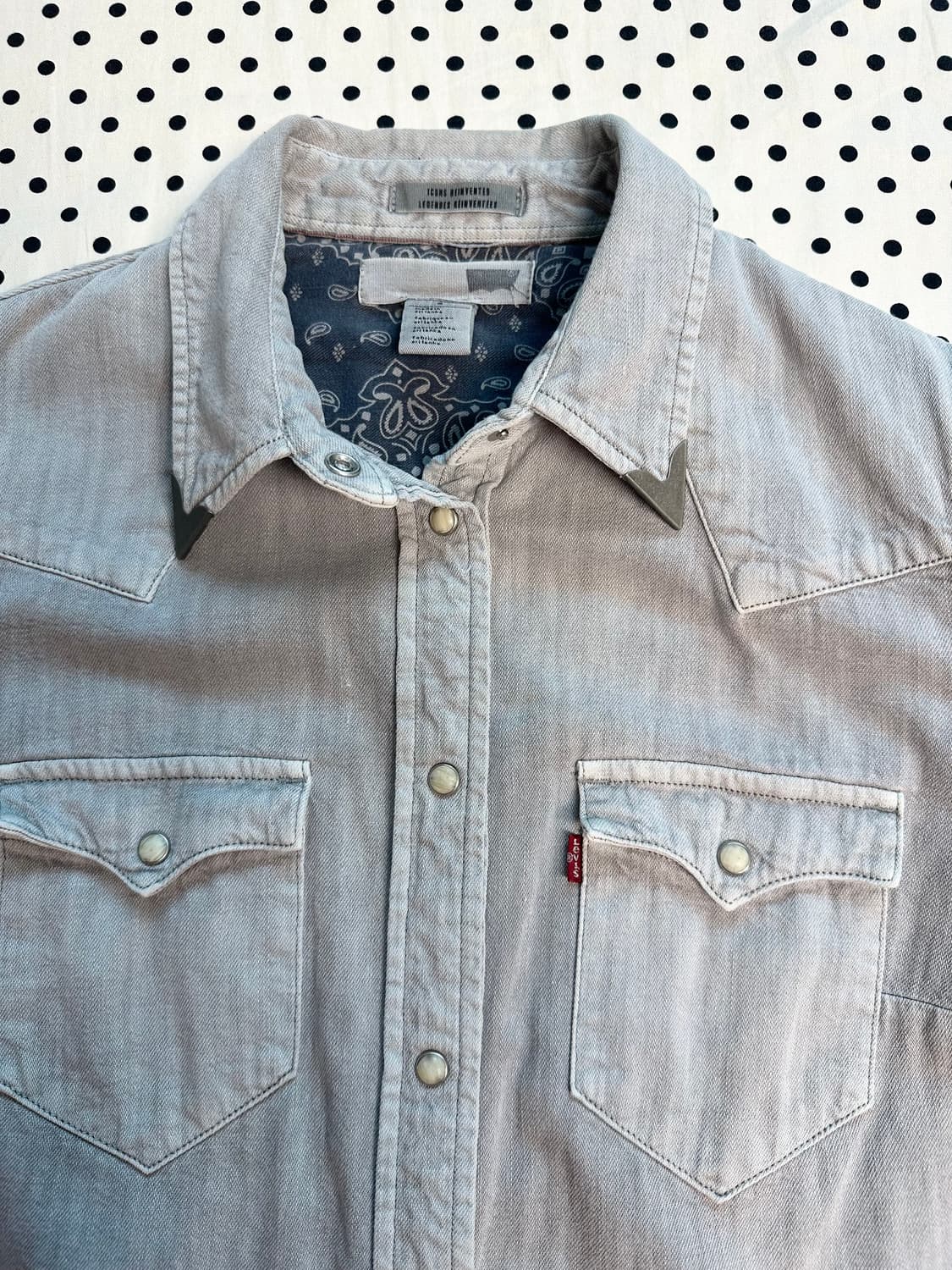 리바이스 웨스턴 스냅버튼 데님셔츠 상품이미지2