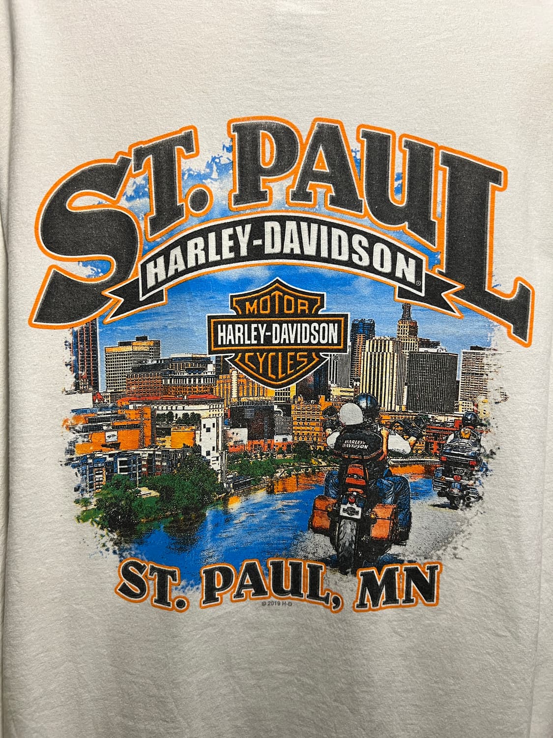 [XL]할리데이비슨 St. Paul 시티뷰 프린팅 화이트 롱슬리브 티셔츠 상품이미지2