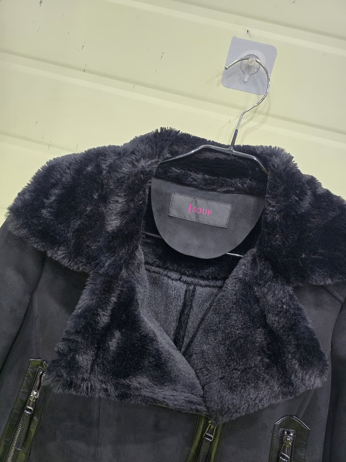 Soup 블랙 무스탕 라이더 자켓 55 상품이미지2