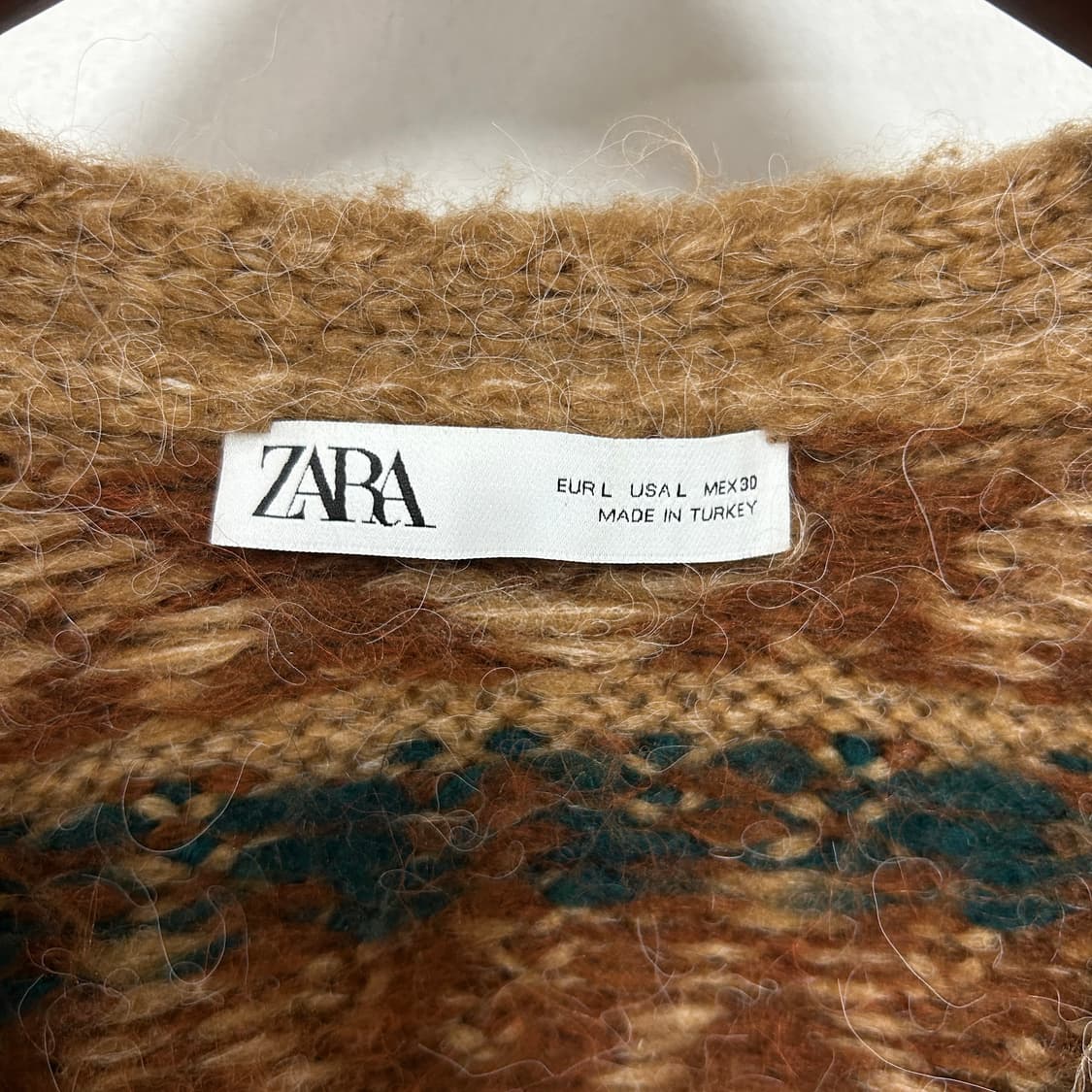 자라 자카드 울 알파카 니트 가디건 상품이미지4