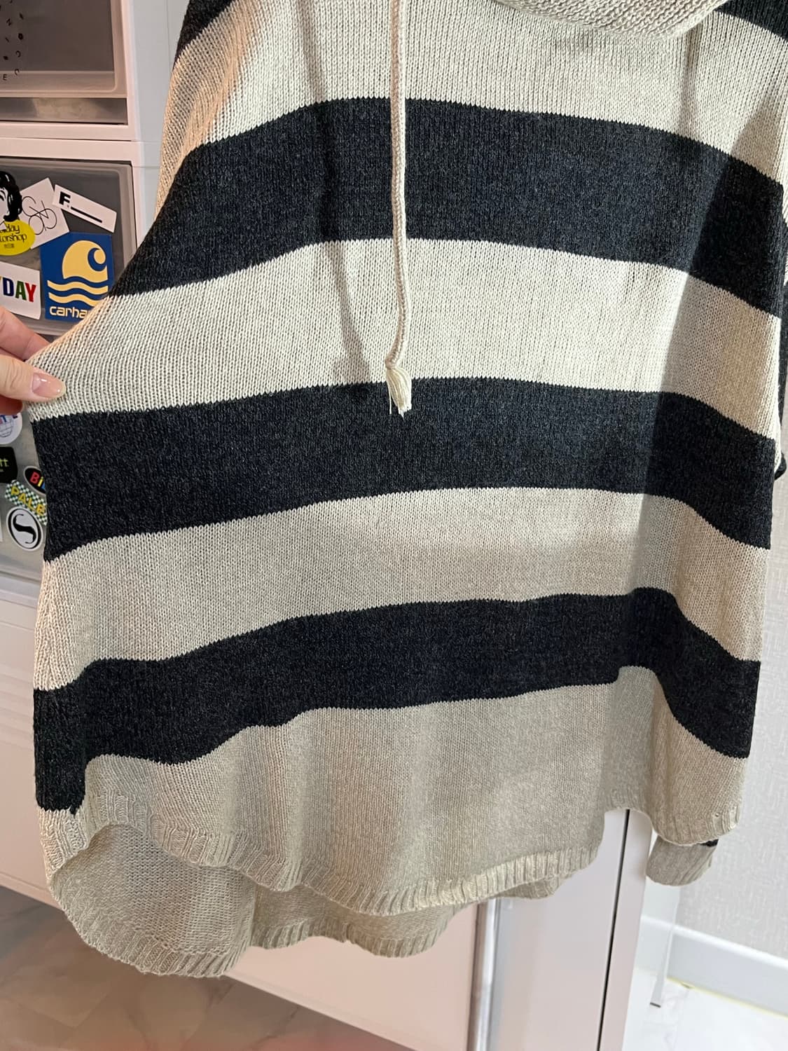 빈티지 스트라이프 후드 니트 상품이미지8