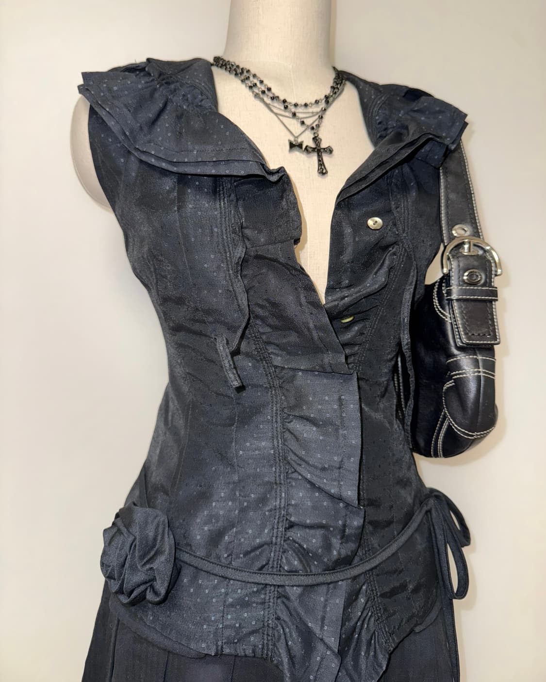 도트패턴 프릴 나시 블라우스 셔츠 상품이미지8