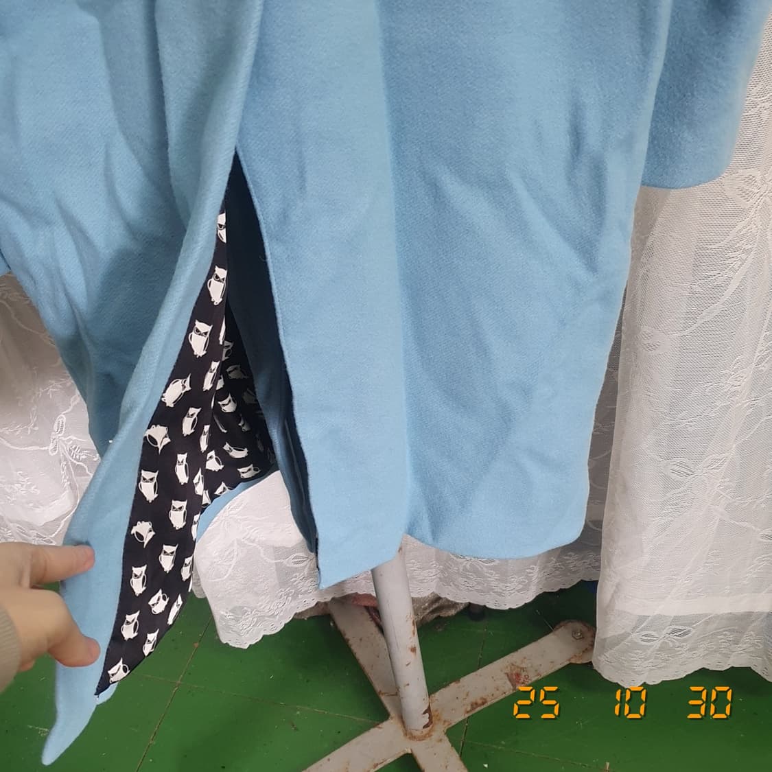 럭키슈에뜨 모직코트 36 블루 상품이미지6