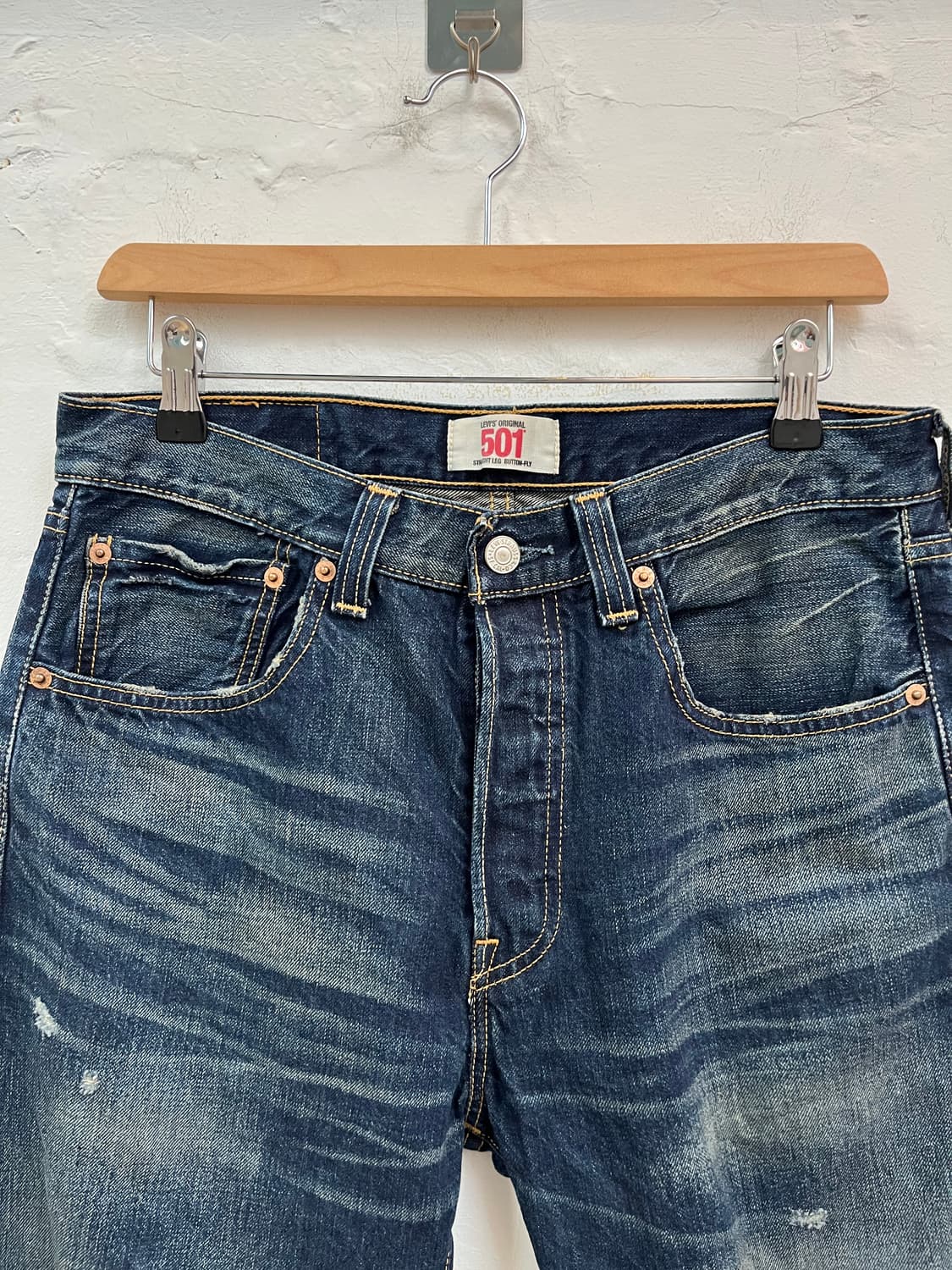 Levis 501 워싱 데님 팬츠 31/32 상품이미지2