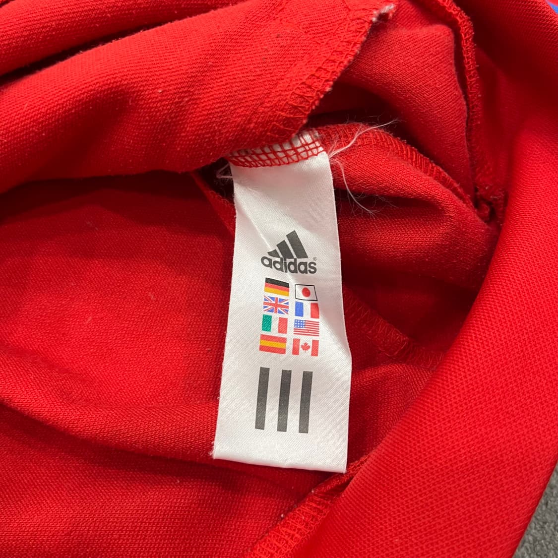 100 아디다스 빨강/파랑 삼선 트랙탑 상품이미지5