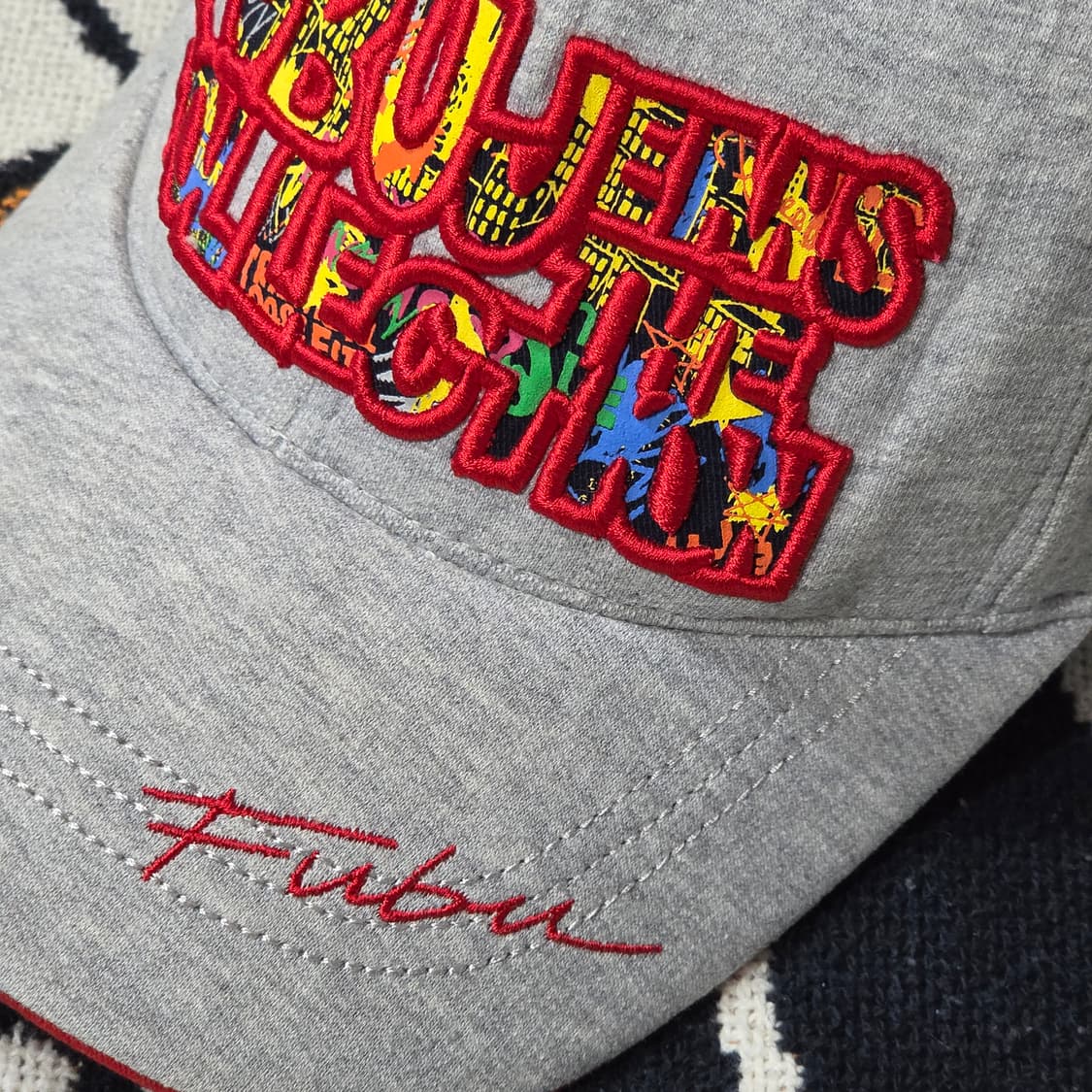 후부 그레이 코튼 힙합 자수 볼캡 상품이미지2