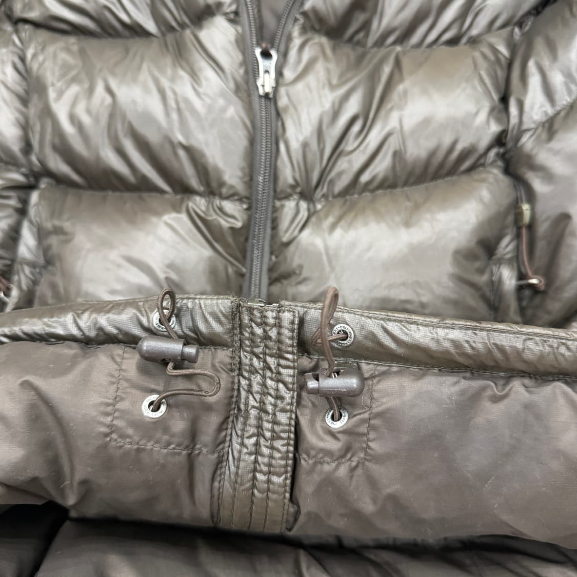 몽벨 빈티지 희귀 EX1000 우먼 딱붙핏 브라운 경량패딩 자켓 S 상품이미지6