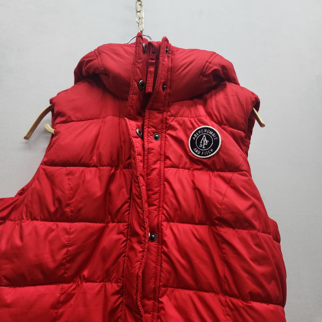아베크롬비 로고와펜 후드 스트링 패딩조끼M(M) 상품이미지2