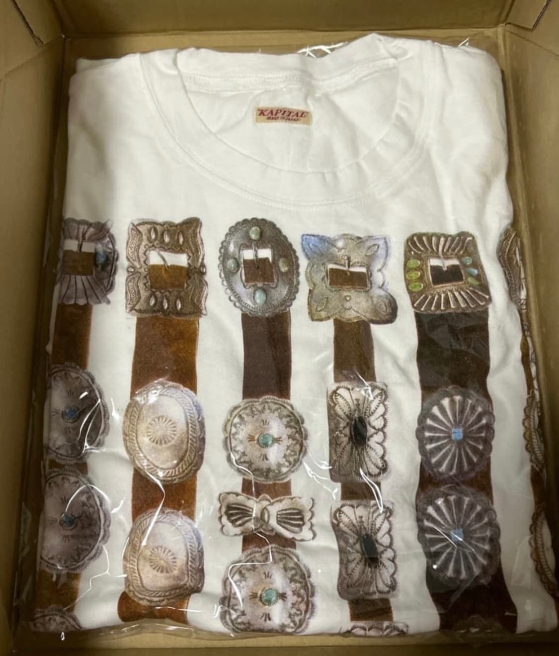 품절제품/미개봉새상품] kapital 캐피탈 콘초 천축 벨트 반팔 티셔츠 상품이미지1