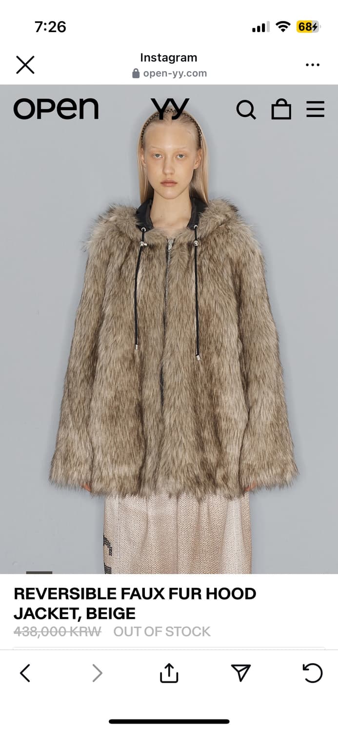 오픈와이와이 리버시블 퍼 후드 자켓 openyy fur 상품이미지1