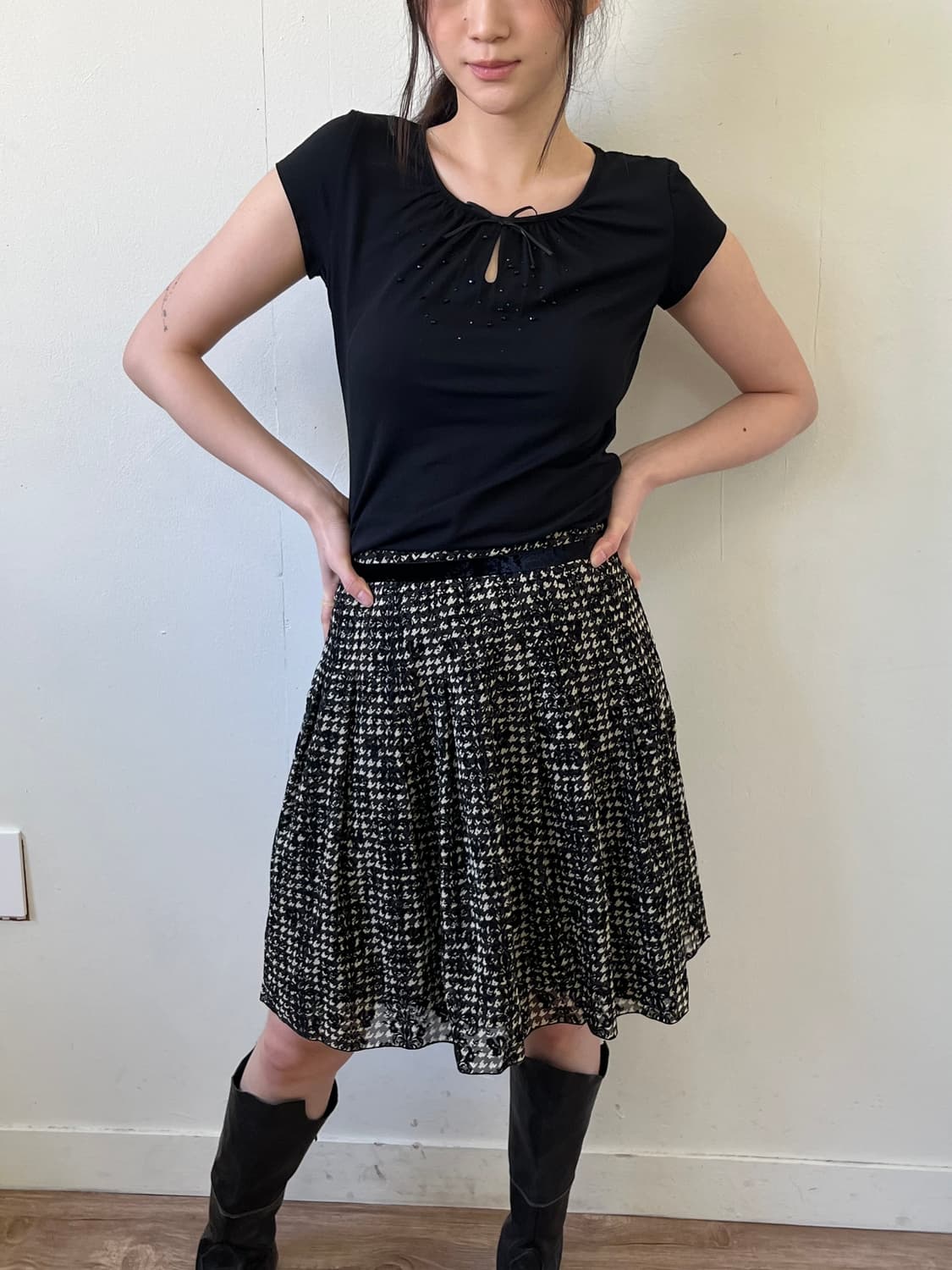 Alphabet’s alphabet 벨벳 로브 스커트 상품이미지5