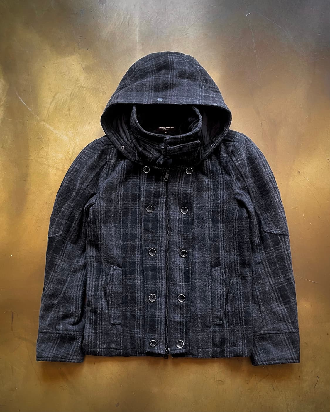90-00s Hideway Gothic Check Wool Hood JK 상품이미지3