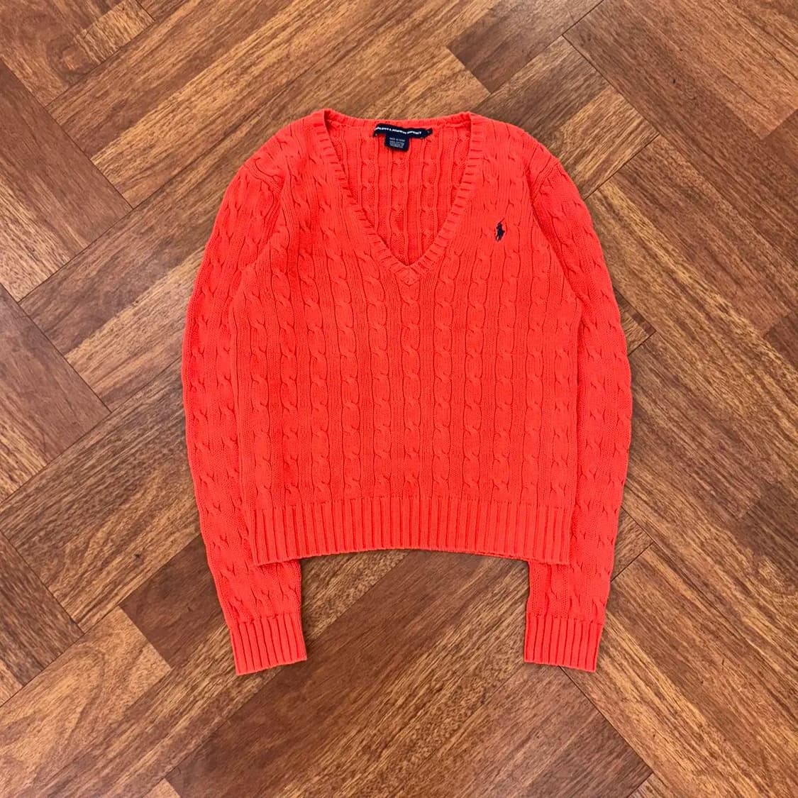 여성용 L 폴로 랄프로렌 폴로스포츠 V넥 케이블 니트  상품이미지1