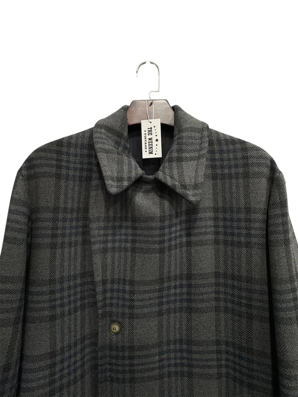 90's 조르지오 알마니 더블블레스티드 체크 코트 상품이미지2