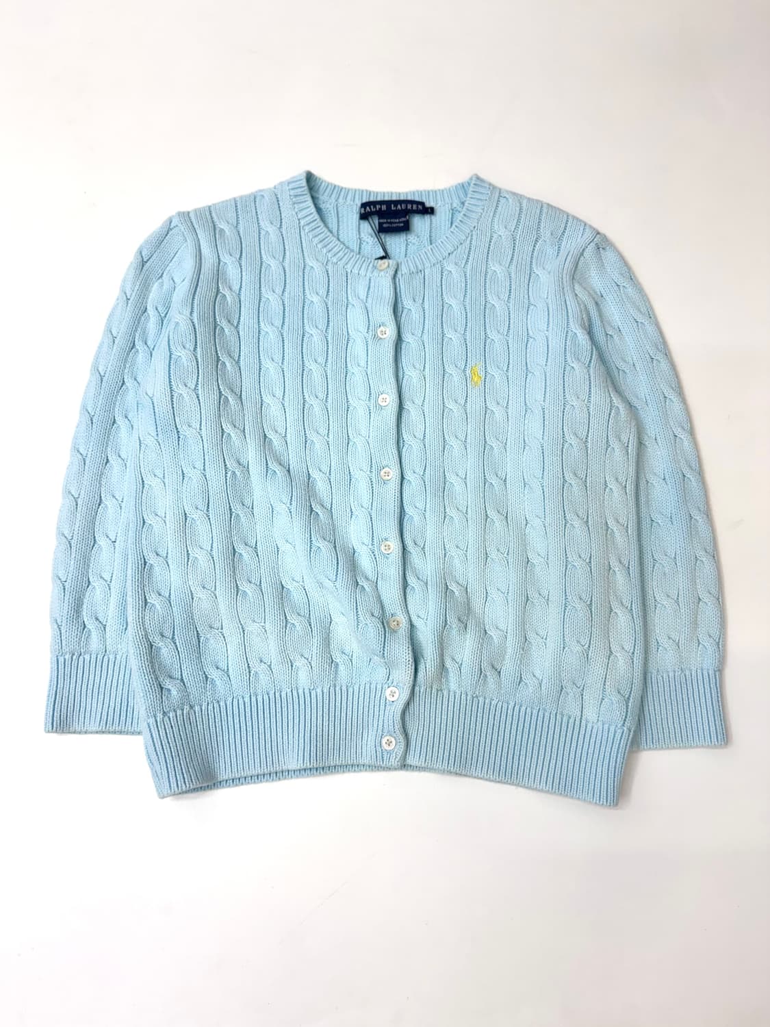 Ralph lauren 랄프로렌 스카이블루 색상 케이블 니트 가디건 상품이미지2