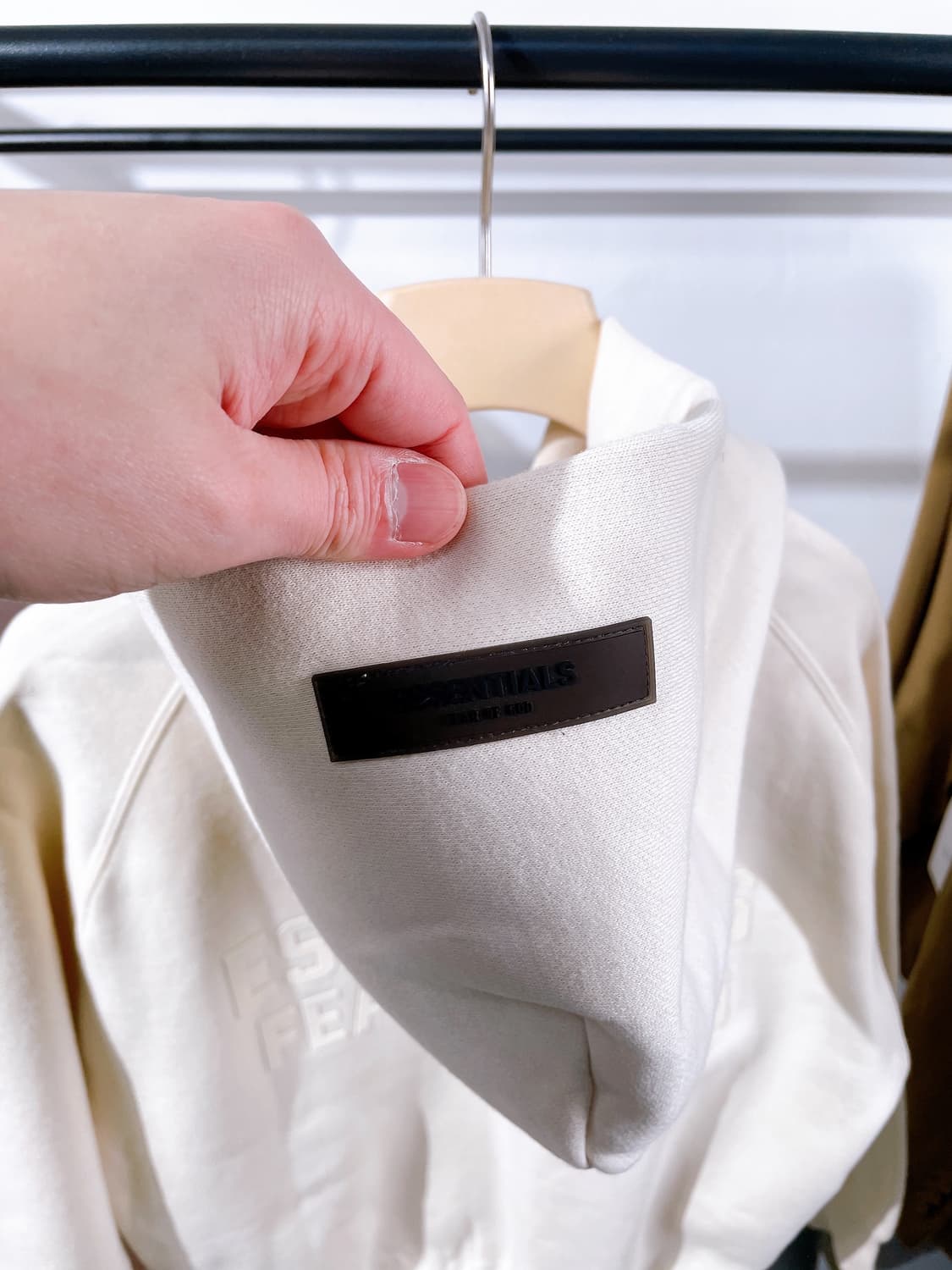 (정품/새상품) 에센셜 피어 오브 갓 기모 베이지 후드 키즈 상품이미지4