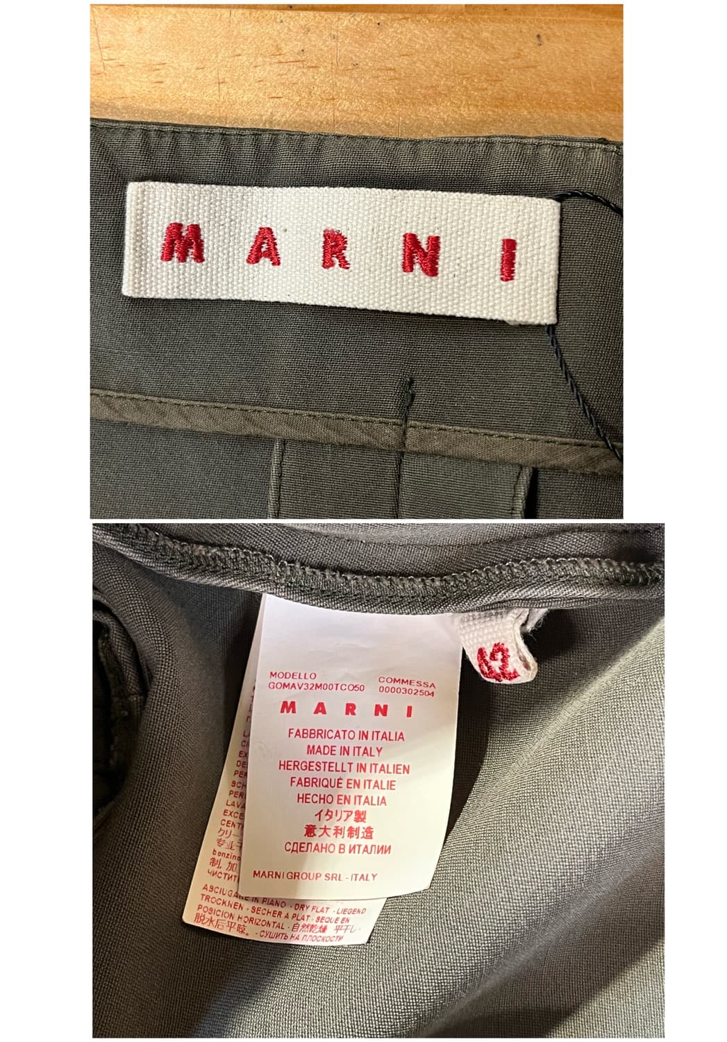 마르니 스커트 카키 42 #csz1945 상품이미지3