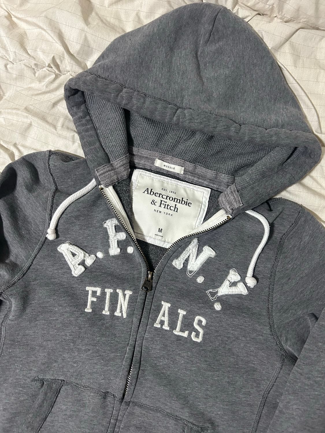 아베크롬비 진 그레이 로고 후드집업 상품이미지4