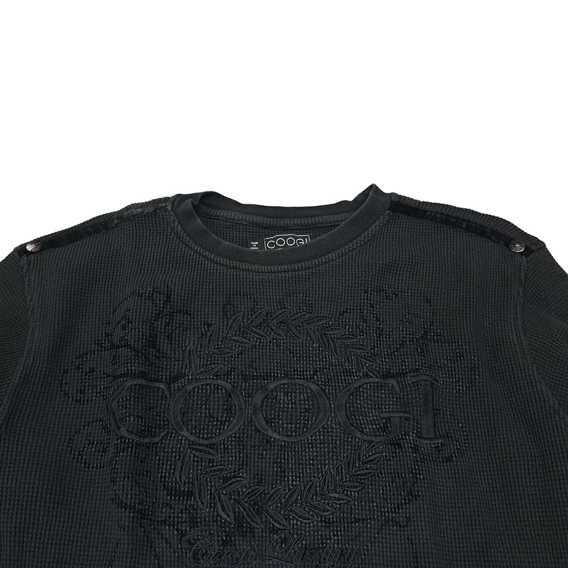 CL321 L 쿠지 00s 코튼 와플벨벳 차콜그레이 니트스웨터 상품이미지2