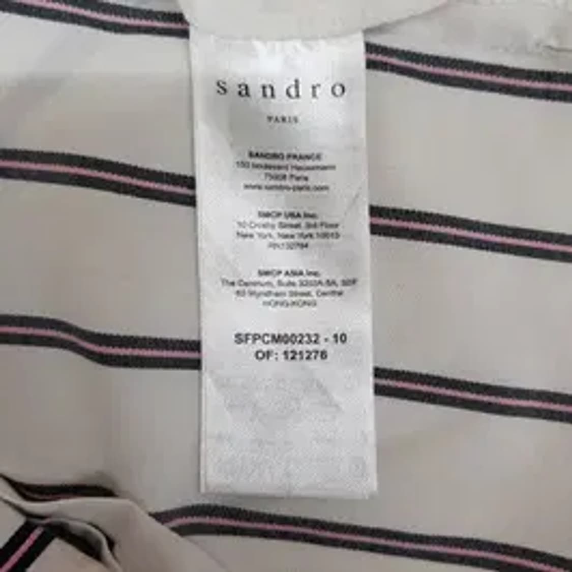 산드로 Sandro 스트라이프 브이넥 버튼 블라우스 2사이즈 상품이미지7