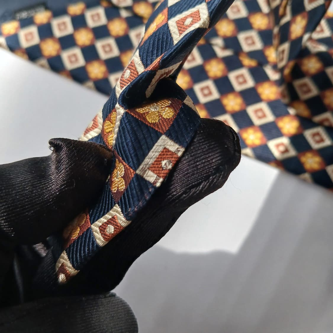 VALENTINO 발렌티노 네이비 패턴 넥타이 9cm B등급 E829 상품이미지10