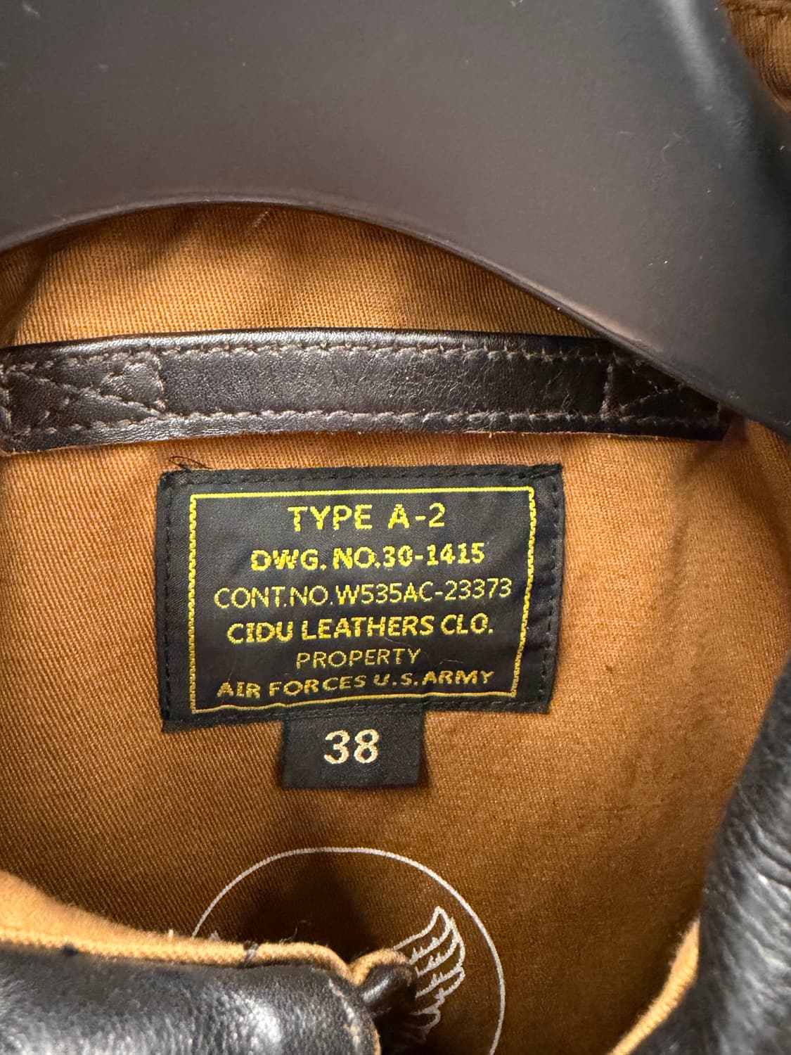 CIDU A-2 가죽 항공 자켓 38사이즈 상품이미지4
