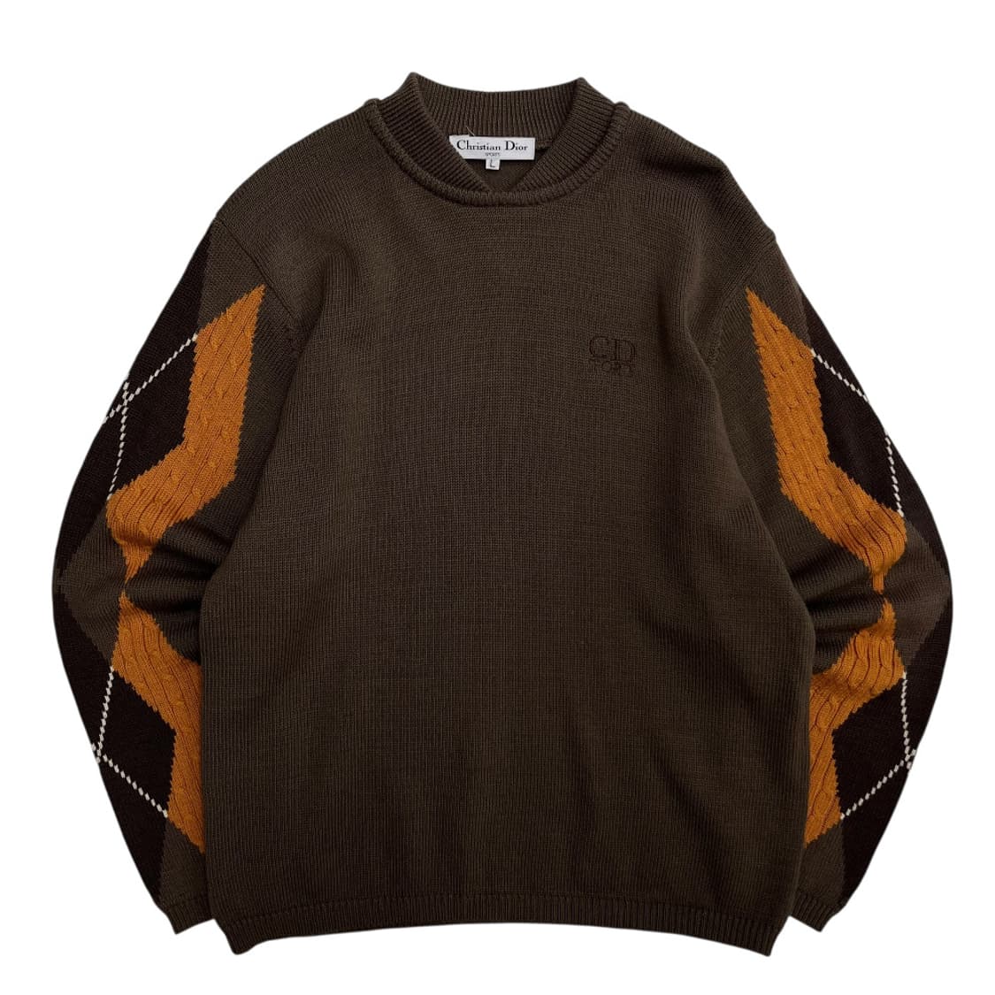 크리스찬 디올 배색 체크 애쉬브라운 니트 L 상품이미지2