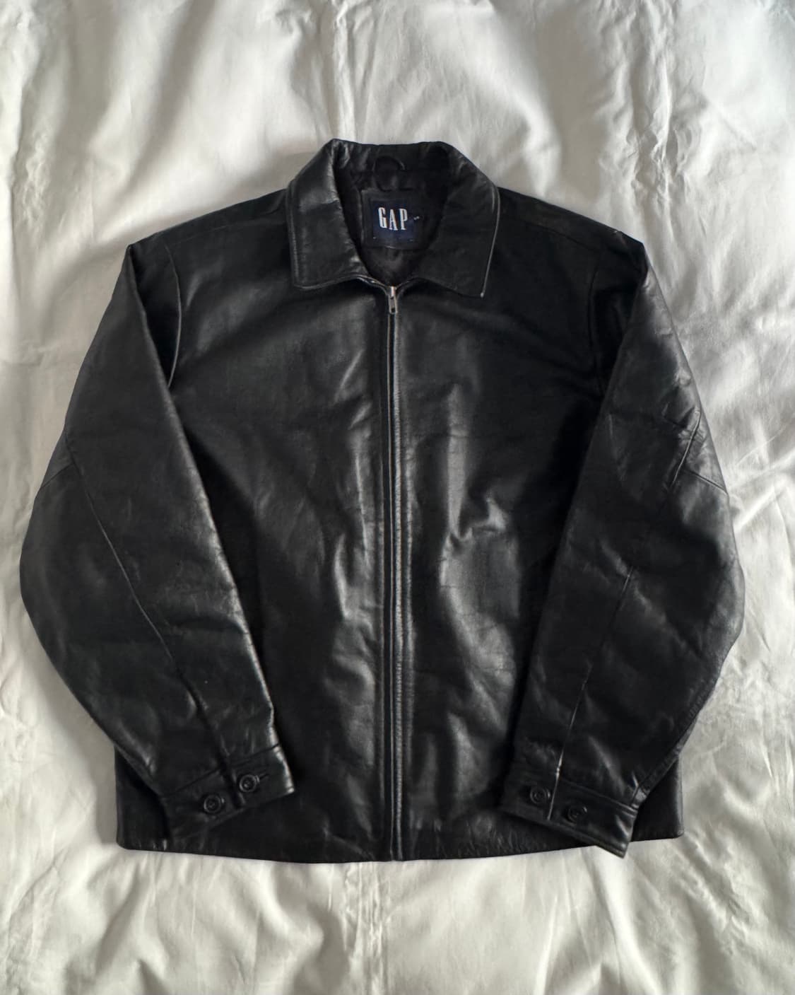 [L] 올드갭 싱글 집업 레더 자켓 상품이미지1