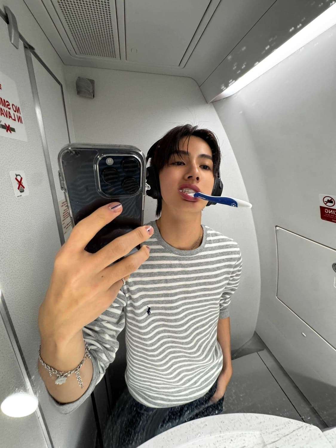 폴로 랄프로렌 코르티스 엄성현 와플 롱슬리브 긴팔티 그레이 L 상품이미지4