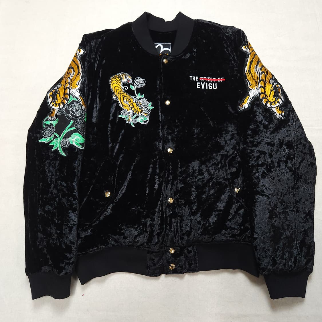 [100] 에비수 호랑이 자수 벨벳 자켓 (~105)  상품이미지1