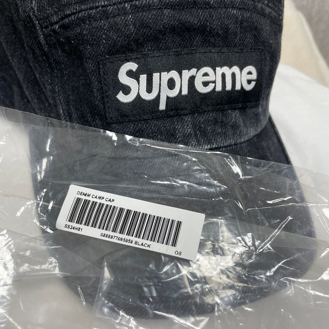 슈프림 데님 캠프캡 블랙 24SS 상품이미지9