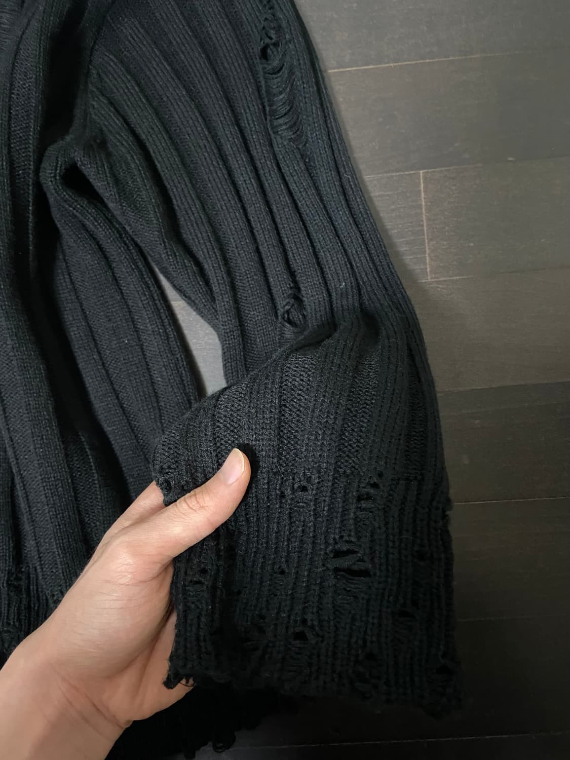 oversize torn black knit 상품이미지5