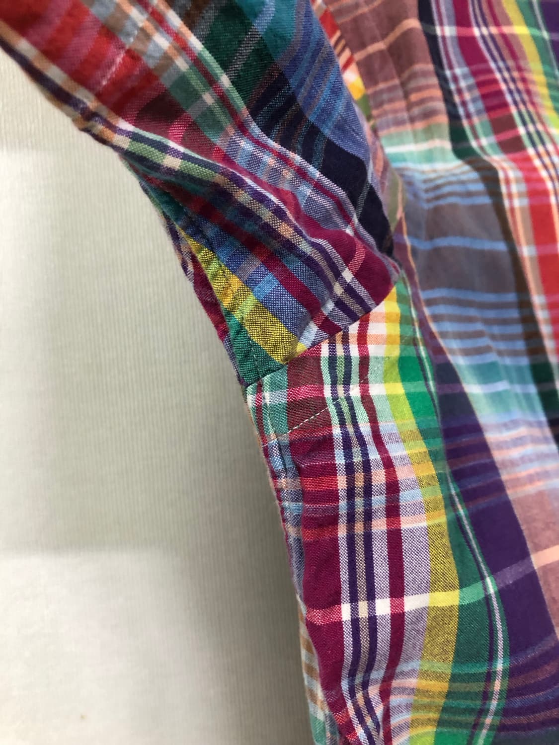 폴로 랄프로렌 남성 마드라스 체크 반팔 셔츠 XL 상품이미지5