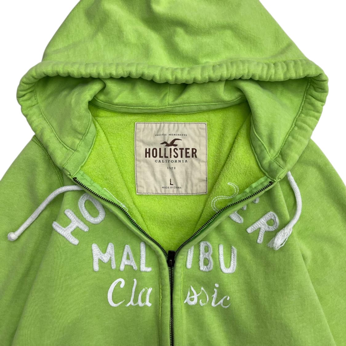 홀리스터 센터로고 그린 후드집업 L 상품이미지5